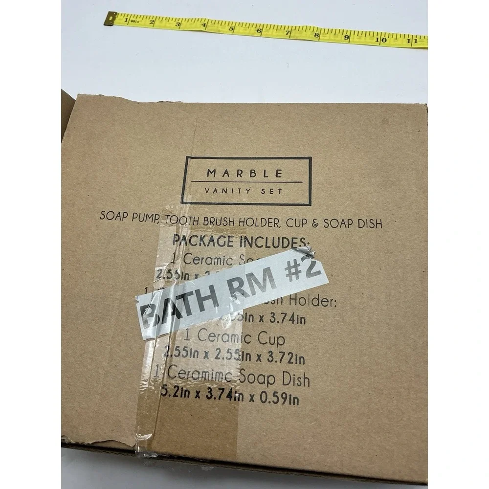Vanity Set Marble Look Ceramic Sink Top 4‎ Piece NIB
